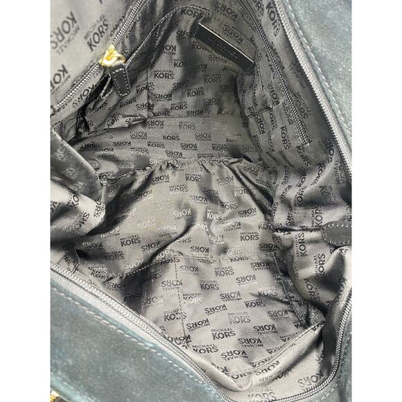 Auth. MICHAEL KORS Black Hudson Downtown Suede Shoulder Tote Bag E-1205‎ - Picture 7 of 9